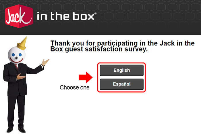jack in the box survey language