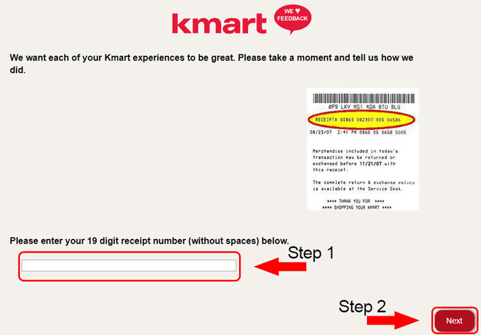 second step of kmart survey