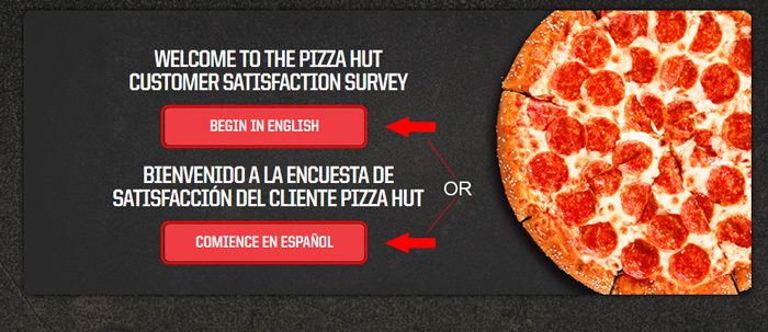 pizza hut survey page