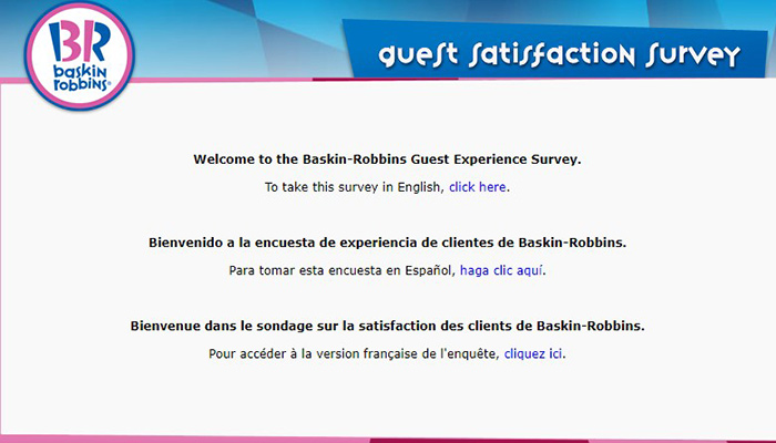 Baskin Robbins language select